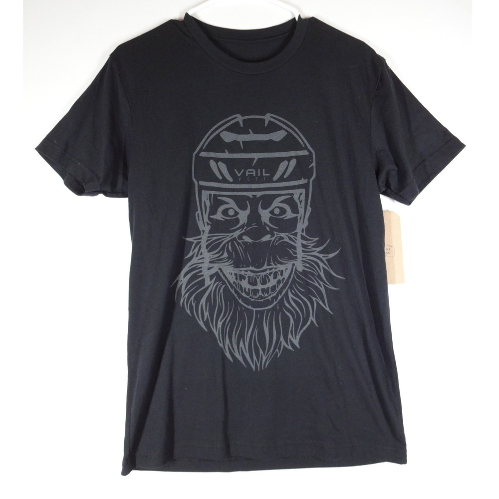 Merak T-Shirt Mens Small Black Vail Yeti Hockey Graphic Tee Sports Casual